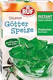 RUF Instant Götterspeise Waldmeister-Geschmack, Wackelpudding, Götterspeisenpulver, schnelle...