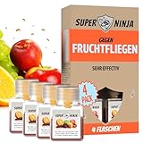 Super Ninja Fruchtfliegenfalle - Spar Pack - 4 Fallen - Hochwirksame Ökologische Fruchtfliegenfalle...