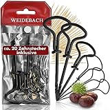 WEIDEBACH® 6-teiliges Kastanienbohrer Set, 1,5-6 mm Bohrer inkl. 20 Zahnstocher zum Basteln,...