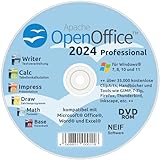 Open Office 2024 Professional Vollversion auf DVD - kompatibel mit Microsoft® Office® Word® und...