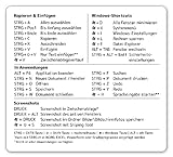 Aufkleber für Windows-Tastaturkürzel Deutsch. Ablösbar. 9,2 x 8,3cm (1) Weiß