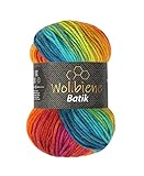 Wollbiene Batik Wolle mit Farbverlauf mehrfarbig 100g Multicolor Strickwolle Häkelwolle (2060 beere...