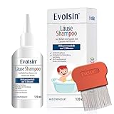 Evolsin® 120ml Läuseshampoo & Läusekamm für Erwachsene & Kinder ab 6 Monaten – bei Befall von...