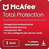 McAfee Total Protection 2024 | 1 Gerät | Virenschutz- und Internet-Sicherheitssoftware | inkl....