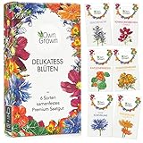 Essbare Blumen Samen Set : Delikatess Blüten Blumensamen Set mit 6 Sorten Blumen Saatgut –...