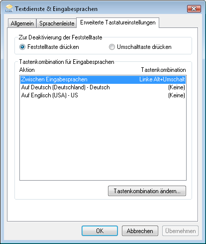 Windows: Tastatur schaltet auf Englisch um