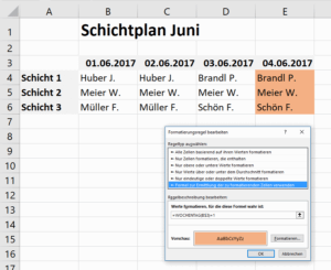 Excel Dieser Schichtplan Nutzt Die Bedingte Formatierung Tippscout De