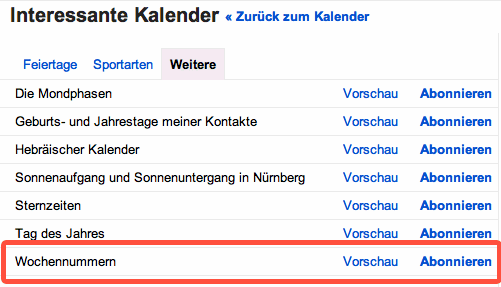 Google: Kalenderwochen Einblenden | Tippscout.de
