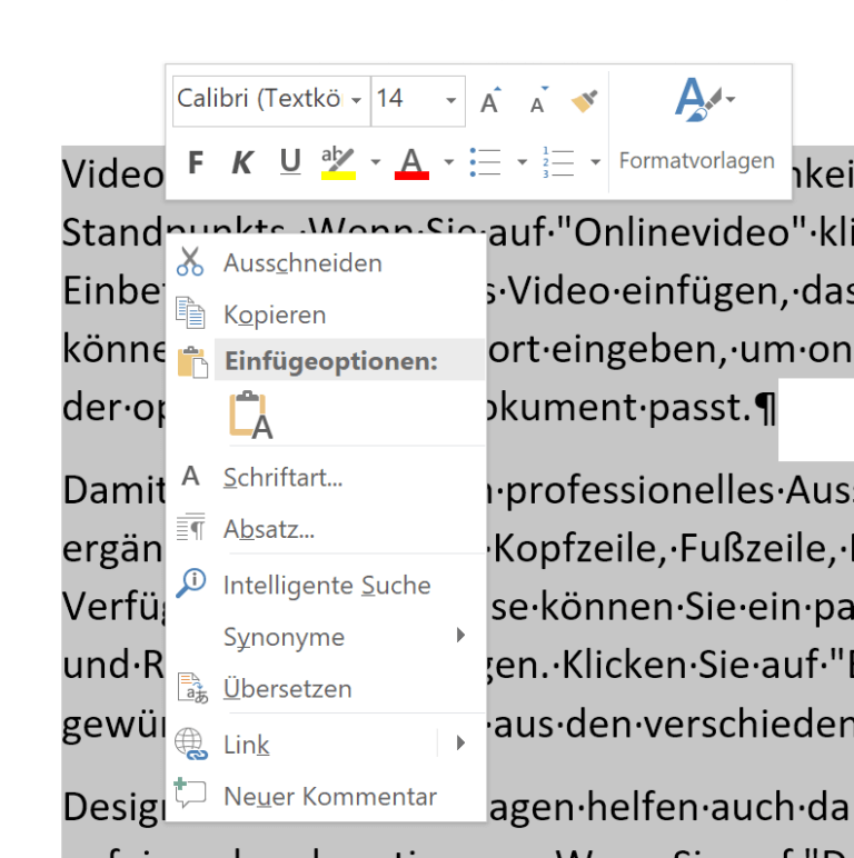 Word Text Formatieren Grundlagen Zur Zeichen Und Absatzformatierung